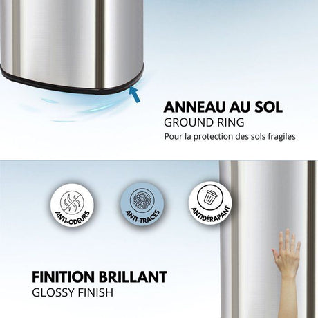MAJESTIC - Poubelle de Cuisine Automatique - KITCHEN MOVE - 80L - Inox Poli