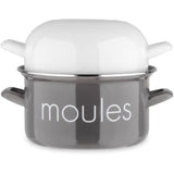 Marmite a moule BAUMALU 22 cm - DÈcor moules - Couvercle blanc - Gris