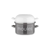 Marmite a moule BAUMALU 22 cm - DÈcor moules - Couvercle blanc - Gris