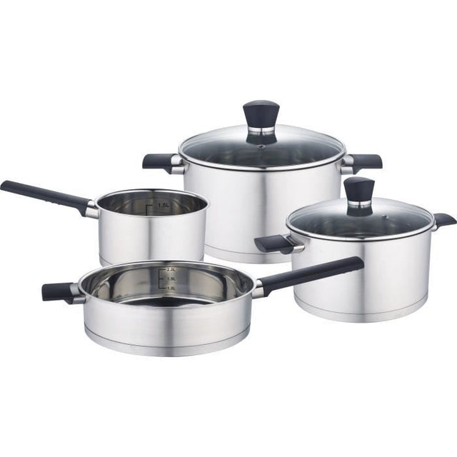 Batterie de cuisine - Tous feux dont induction - Baumalu - Acier inoxydable - 6 pieces - Inox - Gris