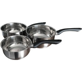 Batterie de cuisine - Tous feux dont induction - Baumalu - Acier inoxydable - 3 pieces 16/18/20 cm - Inox - Gris