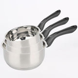 Batterie de cuisine - Tous feux dont induction - Baumalu - Acier inoxydable - 3 pieces 16/18/20 cm - Inox - Gris