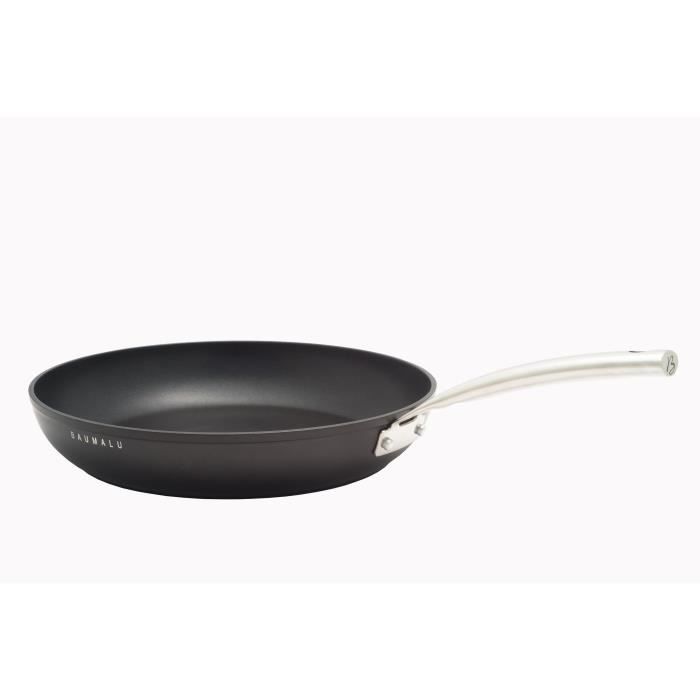Batterie de cuisine - Tous feux dont induction - Baumalu - Aluminium forgé - Anti-adhésif - 4 pieces - Noir