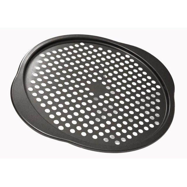 Plaque a pizza - SUCRE & GOURMANDISES - BAUMALU - Acier revetu Carbon steel 0,8 mm - Revetement anti adhérent coloris anthracite