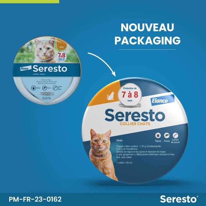 SERESTO Chat Collier Anti-Puces et Anti-Tiques - Protection 7a 8 mois