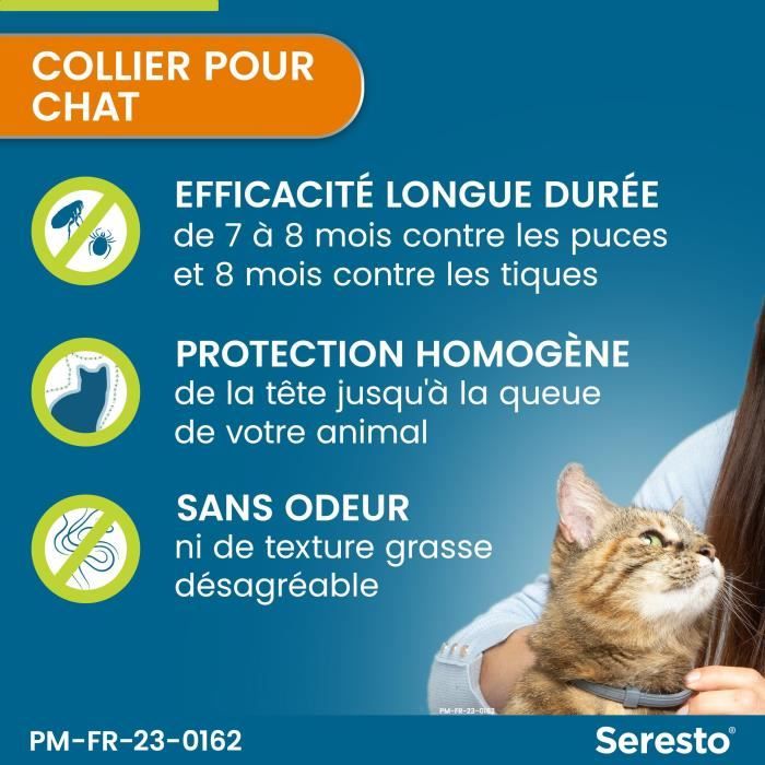 SERESTO Chat Collier Anti-Puces et Anti-Tiques - Protection 7a 8 mois