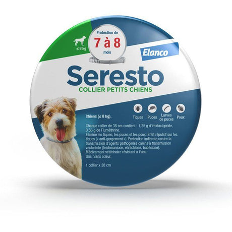 SERESTO Chien Collier Anti-Puces et Anti-Tiques -8kg 1 unité