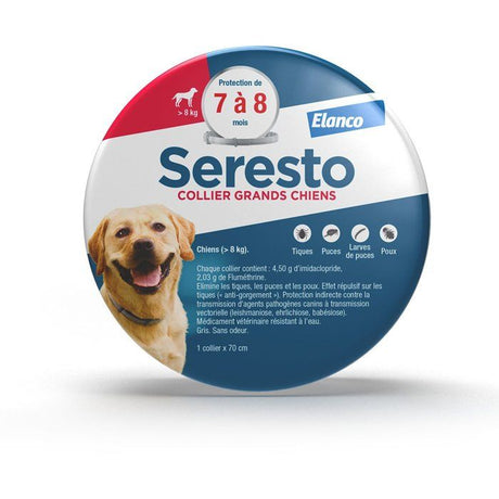 SERESTO Chien Collier Anti-Puces et Anti-Tiques +8kg 1 unité