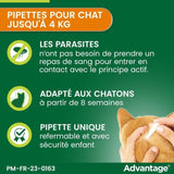 ADVANTAGE Solution Antipuce Chat Lapin 1 a 4kg 4 pipettes