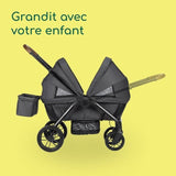 BEBECONFORT HELIOS, Poussette double, tout terrain, compact et pliable, Chariot, de 0 a 4 ans,0 a 22 kg,MINERAL GRAPHITE