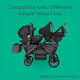 BEBECONFORT HELIOS, Poussette double, tout terrain, compact et pliable, Chariot, de 0 a 4 ans,0 a 22 kg,MINERAL GRAPHITE