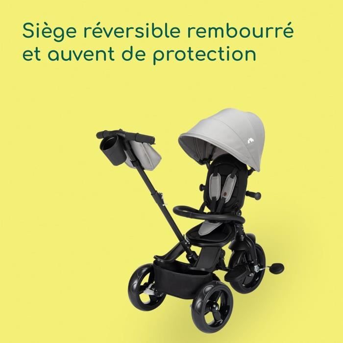 BEBECONFORT WINDY, Tricycle, pliage compact, confortable, siege réversible, de 10 mois a 5 ans, Tinted Gray