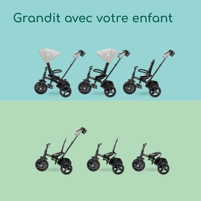 BEBECONFORT WINDY, Tricycle, pliage compact, confortable, siege réversible, de 10 mois a 5 ans, Tinted Gray