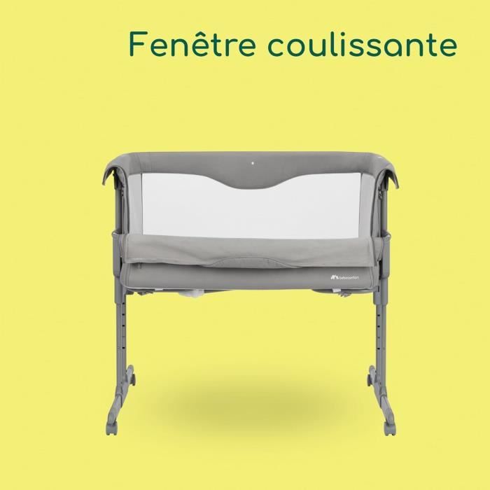 BEBECONFORT AMARA, Cododo, pliant, 2 en 1, Berceau confortable, 4 roues, pliage rapide, 0-6mois,0 a 9kg, tinted graphite