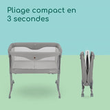BEBECONFORT AMARA, Cododo, pliant, 2 en 1, Berceau confortable, 4 roues, pliage rapide, 0-6mois,0 a 9kg, tinted graphite