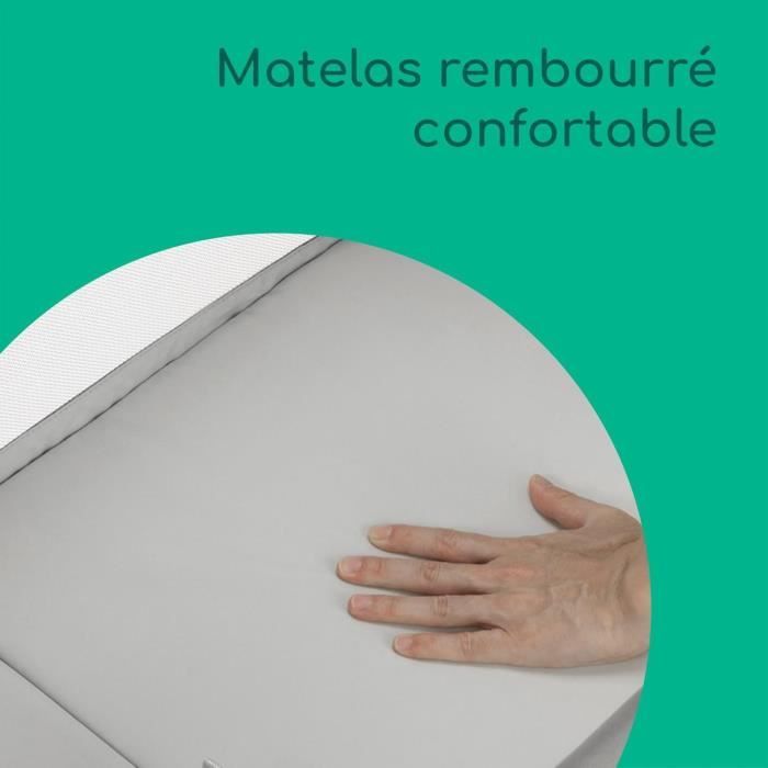 BEBECONFORT AMARA, Cododo, pliant, 2 en 1, Berceau confortable, 4 roues, pliage rapide, 0-6mois,0 a 9kg, tinted graphite