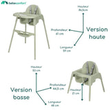 BEBECONFORT Meely Chaise haute bébé 2 en 1, évolutive en petite chaise, De 6 mois a 3 ans (15kg), Mineral Green
