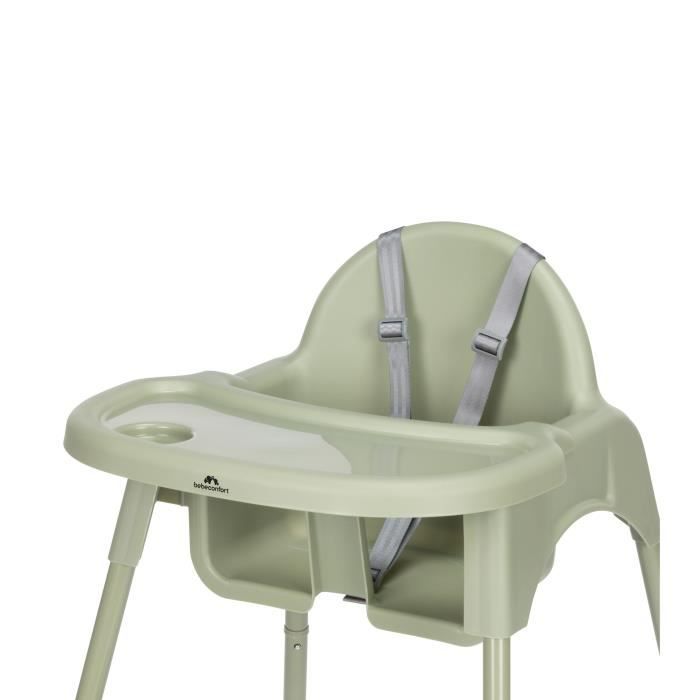BEBECONFORT Meely Chaise haute bébé 2 en 1, évolutive en petite chaise, De 6 mois a 3 ans (15kg), Mineral Green