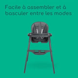 BEBECONFORT Meely + Chaise haute bébé 2 en 1, inclinable, De 6 mois a 3 ans (15kg), inclinable  TINTED GRAPHITE