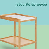BEBECONFORT DAISY, Table a langer bois,matelas a langer inclus, facile a nettoyer, durable, De 0 a 12 mois (11kg)  bois naturel