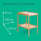 BEBECONFORT DAISY, Table a langer bois,matelas a langer inclus, facile a nettoyer, durable, De 0 a 12 mois (11kg)  bois naturel