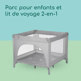 BEBECONFORT ADONIS, Parc-Lit, 2en1, ouverture sur le côté,spacieux, idéal pour voyager, léger, De 0 a 3 ans (15kg)  Mineral gray