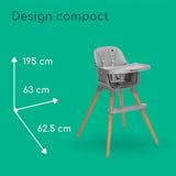 BEBECONFORT AVISTA 2 Chaise haute évolutive, Des 6 mois jusqu' a 6 ans (30 kg), TINTED GRAY