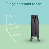 BEBECONFORT Sweet dreams Lit bébé, Lit parapluie, De la naissance a 3 ans (jusqu'a 15kg) + sac de transport, Mineral Graphite