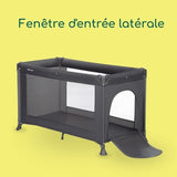 BEBECONFORT Sweet dreams Lit bébé, Lit parapluie, De la naissance a 3 ans (jusqu'a 15kg) + sac de transport, Mineral Graphite