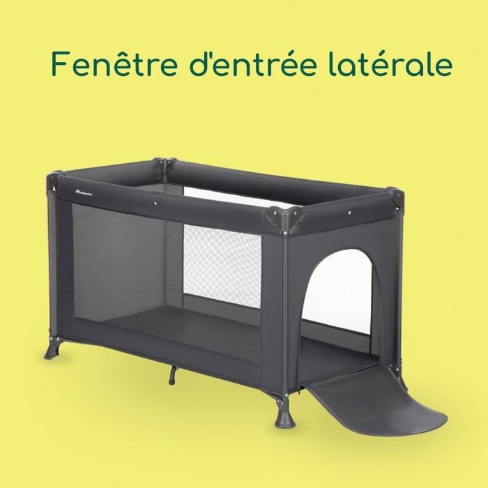 BEBECONFORT Sweet dreams Lit bébé, Lit parapluie, De la naissance a 3 ans (jusqu'a 15kg) + sac de transport, Mineral Graphite