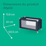 BEBECONFORT Sweet dreams Lit bébé, Lit parapluie, De la naissance a 3 ans (jusqu'a 15kg)+ sac de transport , Navy Blue