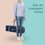 BEBECONFORT Sweet dreams Lit bébé, Lit parapluie, De la naissance a 3 ans (jusqu'a 15kg)+ sac de transport , Navy Blue