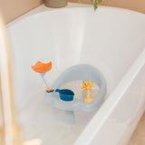 BEBECONFORT Siege de Bain pour Bebe Pivotant, 6-12 Mois, 10 kg max, Pivotant a 360°, Jeux, Antidérapant, Ergonomique, Ventouses,Bleu