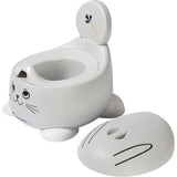 BEBECONFORT Pot Bébé Toilette Confort, 12-36 Mois (max. 20 kg), Jolis Motifs D'animaux, Toilette Enfant Antidérapante, Lapin Gris