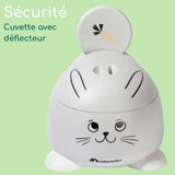 BEBECONFORT Pot Bébé Toilette Confort, 12-36 Mois (max. 20 kg), Jolis Motifs D'animaux, Toilette Enfant Antidérapante, Lapin Gris