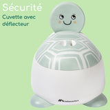 BEBECONFORT Pot Bébé Toilette Confort, 12-36 Mois (max. 20 kg), Jolis Motifs D'animaux, Toilette Enfant Antidérapante, Tortue Verte