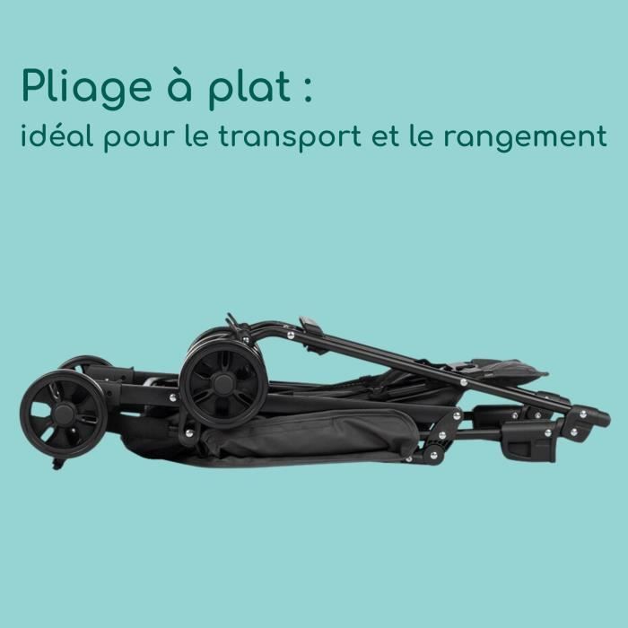 BEBE CONFORT Poussette canne Snow, ultra-légere (5 kg), De la naissance a 4 ans , Siege inclinable, Pliage compact, Mineral Graphite