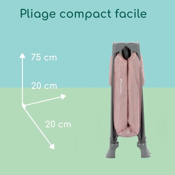 BEBECONFORT Sweet dreams Lit bébé, Lit parapluie, De la naissance a 3 ans (jusqu'a 15kg)+ sac de transport , Rose