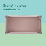 BEBECONFORT Sweet dreams Lit bébé, Lit parapluie, De la naissance a 3 ans (jusqu'a 15kg)+ sac de transport , Rose