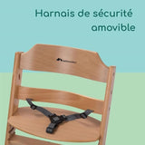 BEBECONFORT Timba Chaise haute bébé, Chaise bois, De 6 mois a 10 ans (30kg), Natural wood
