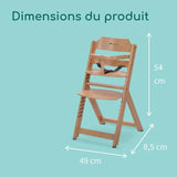 BEBECONFORT Timba Chaise haute bébé, Chaise bois, De 6 mois a 10 ans (30kg), Natural wood