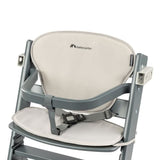 BEBECONFORT Timba + coussin, Chaise haute bébé, Chaise bois, De 6 mois a 10 ans (30kg), Gray Mist