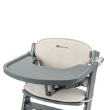 BEBECONFORT Timba + coussin, Chaise haute bébé, Chaise bois, De 6 mois a 10 ans (30kg), Gray Mist