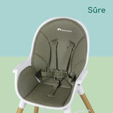 BEBECONFORT AVISTA Chaise haute évolutive, Des 6 mois jusqu' a 6 ans (30 kg), se transforme en petite chaise enfant, Mineral green