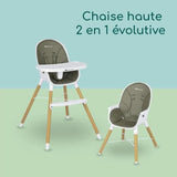BEBECONFORT AVISTA Chaise haute évolutive, Des 6 mois jusqu' a 6 ans (30 kg), se transforme en petite chaise enfant, Mineral green