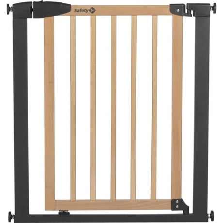 SAFETY 1ST Barriere Simply Close wood & Metal, Pression, 73-80 cm (94cm si extension), sans perçage, Ouverture d'une Main, Bois