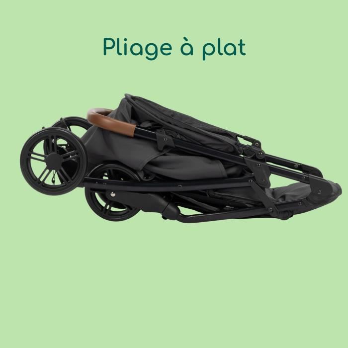 BEBECONFORT MISTY, Poussette compacte,  confortable, grand panier, des la naissance jusqu'a 4 ans,0 a 22 kg, Mineral Graphite