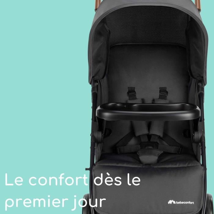 BEBECONFORT MISTY, Poussette compacte,  confortable, grand panier, des la naissance jusqu'a 4 ans,0 a 22 kg, Mineral Graphite