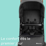 BEBECONFORT MISTY, Poussette compacte,  confortable, grand panier, des la naissance jusqu'a 4 ans,0 a 22 kg, Mineral Graphite