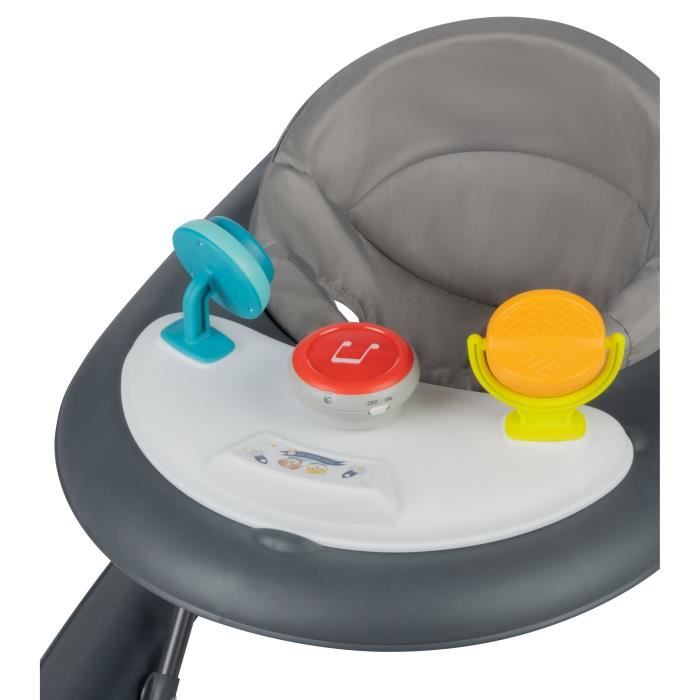 BEBECONFORT EXPLORER Trotteur avec tablette musicale, de 6 a 18 mois (12 kg), Tinted graphite